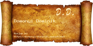 Domonyi Dominik névjegykártya